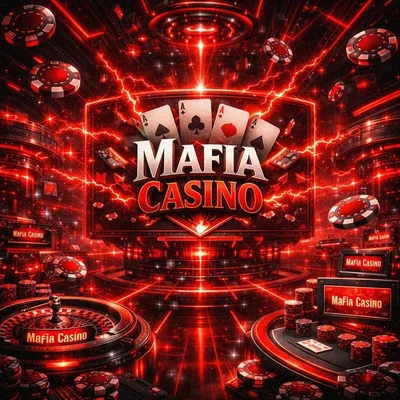 Network of glowing casino portals and chips