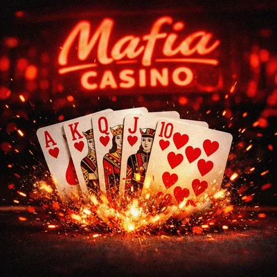 Royal flush slamming onto a casino table