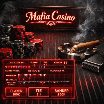 Gangster themed live casino interface
